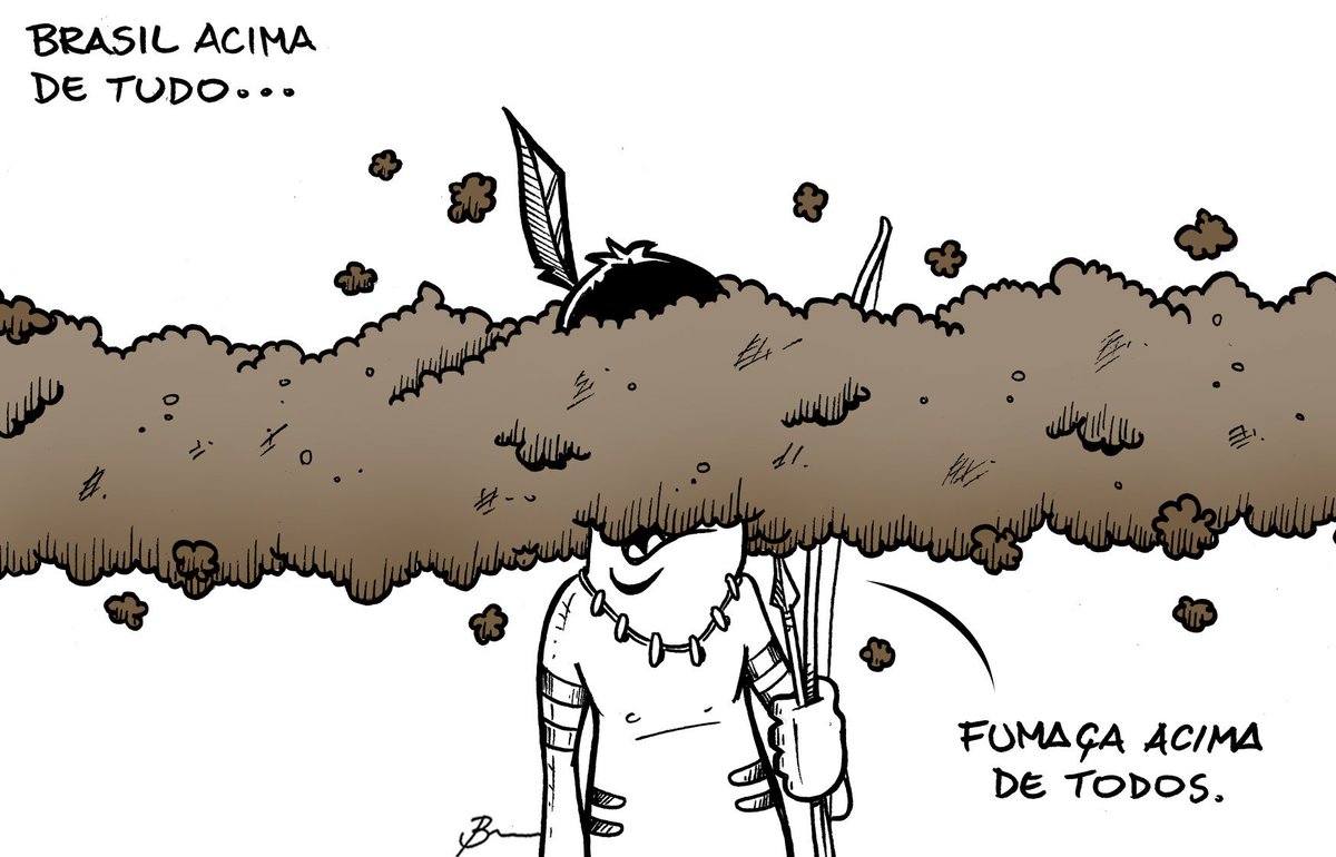 Charge críticando a falta de ação política contra as queimadas criminosas.